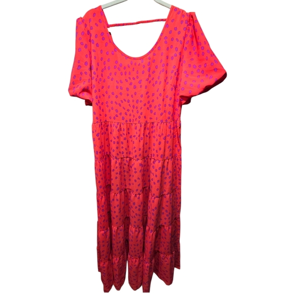 PRETTYGARDEN Puff Short Sleeve Cewneck Floral Long NWT - Picture 6 of 9